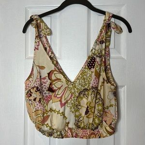 FREE PEOPLE Floral Crop Top